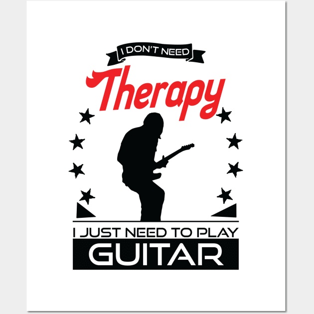 Guitar - Better Than Therapy Gift For Guitarists Wall Art by OceanRadar